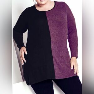 Avenue Lena Colorblock Tunic Sweater